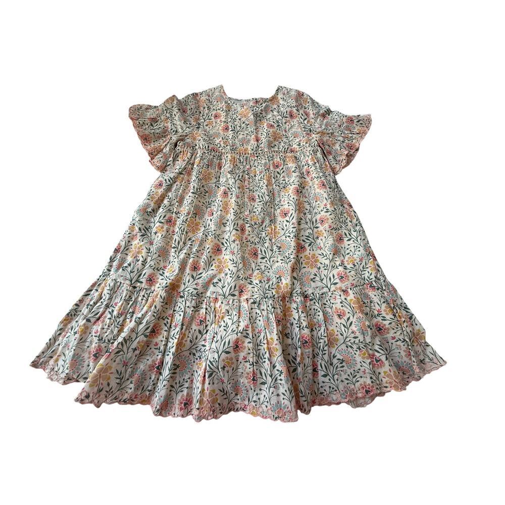 Bonheur Du Jour Girl's Pink Suzanne Flowers Coral Frill Dress Size 2Y